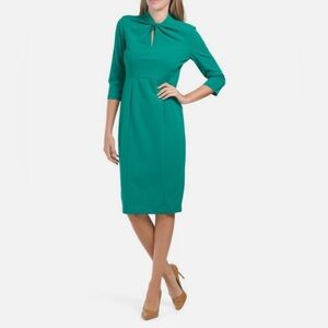 Donna Morgan Green Career Sheath Midi Dress Size 10